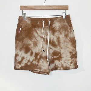 Fourlaps rush short in russet tie dye 5” French Terry pull on shorts